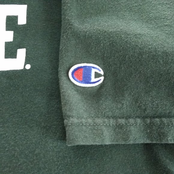 CHAMPION T Shirt University Of Notre Dame Green Graphic Short Sleeve Logo - Picture 4 of 11